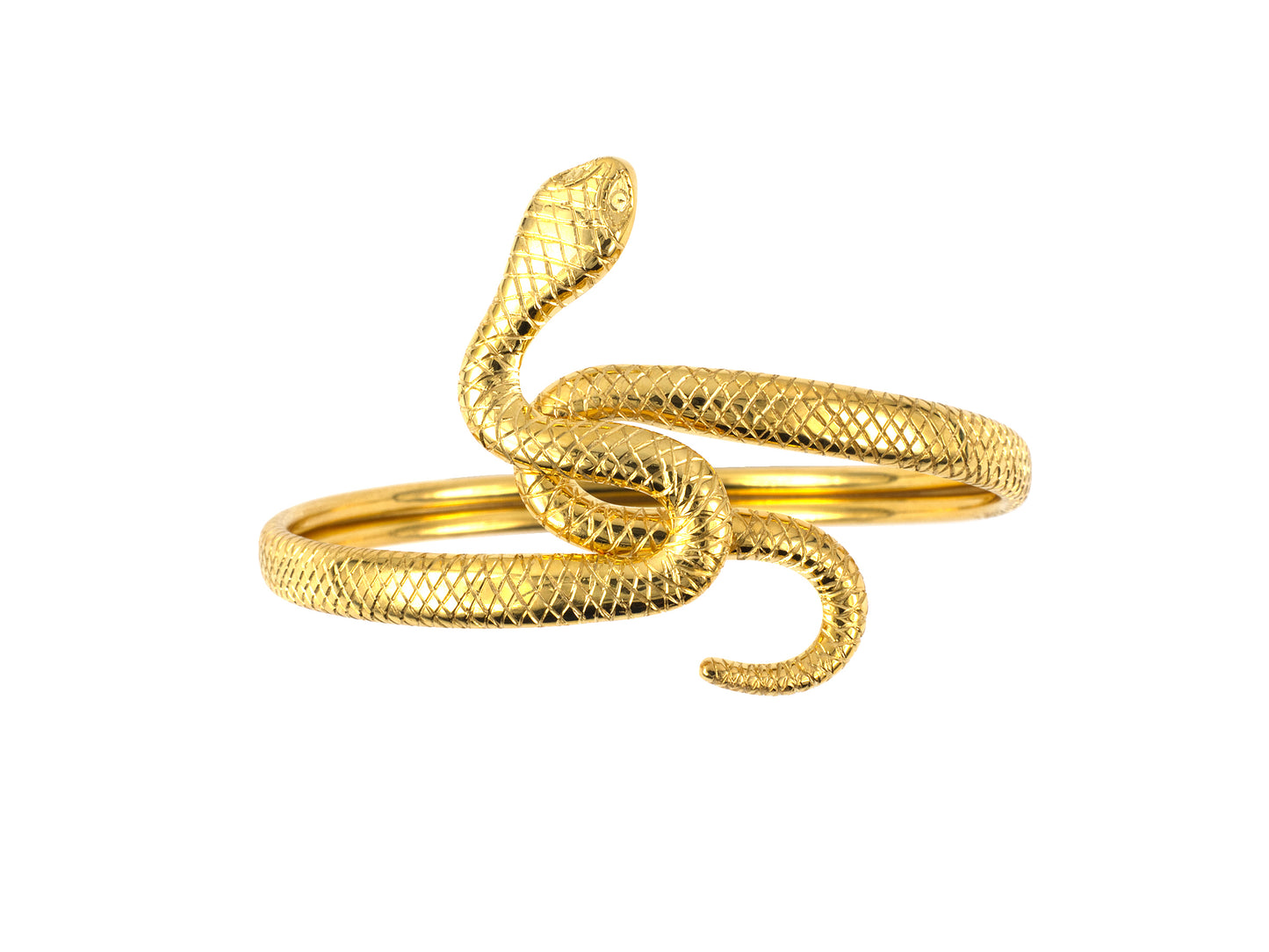 73918 - SOLD - Gold Snake Bangle Bracelet