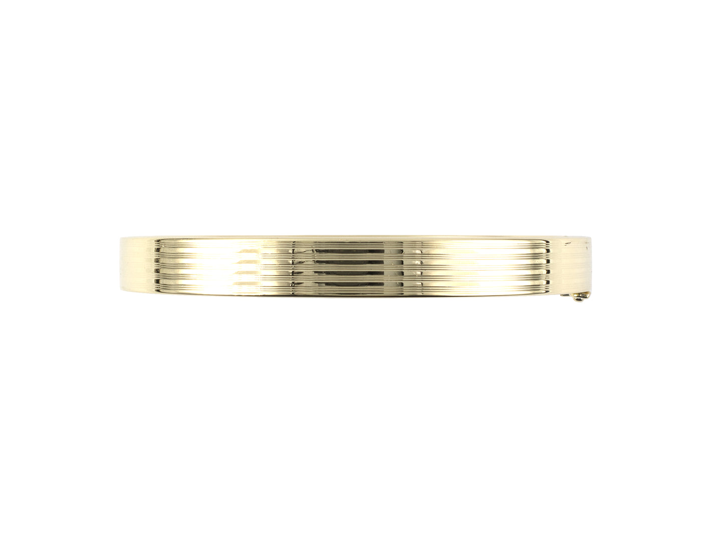 73919 - SOLD - Circa 1950 Gold Hollow Hinged Bangle Bracelet