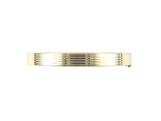 73919 - SOLD - Circa 1950 Gold Hollow Hinged Bangle Bracelet