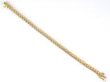 73924 - SOLD - Gold Diamond "S" Bar Link Straight Line Bracelet