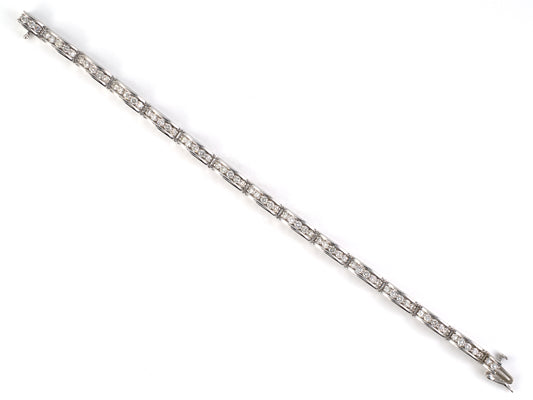 73928 - Gold Diamond Channel Set Wave Link Line Bracelet