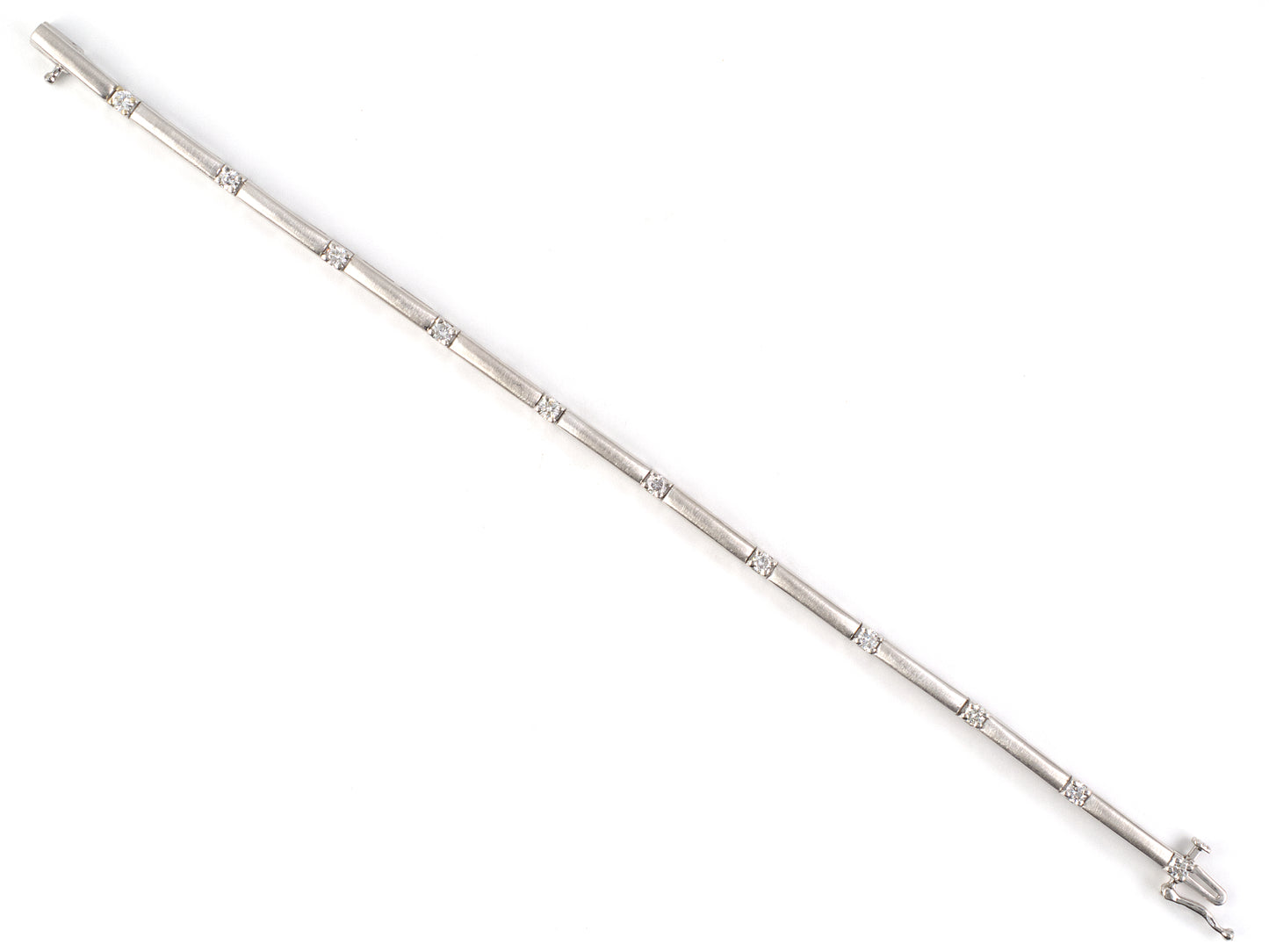 73930 - Gold Diamond Bar Link Straight Line Bracelet
