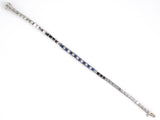 73931 - Gold Diamond Sapphire Channel Set Box Link Bracelet