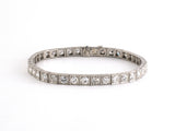 73934 - SOLD - Art Deco Circa 1920s Oscar Heyman Platinum Diamond Chased Straight Line Bracelet