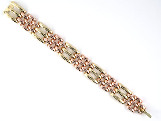73939 - Retro Gold 3-Row Tank Style Bracelet