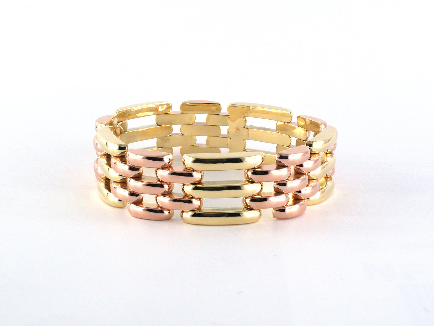 73939 - Retro Gold 3-Row Tank Style Bracelet