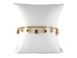 73944 - Circa 1990s Chaumet Anneav Gold Ruby Sapphire Festoon Drop Bracelet