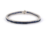 73945 - Platinum Sapphire Channel Set Straight Line Bracelet