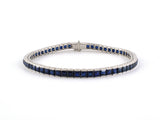 73946 - Platinum Sapphire Channel Set Straight Line Bracelet
