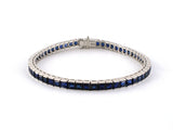 73947 - Platinum Sapphire Straight Line Bracelet