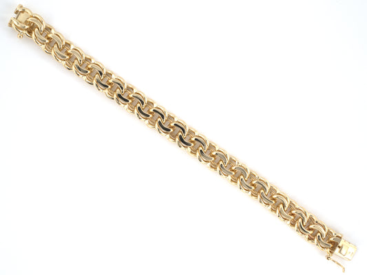 73949 - Gold Double Spiral Curb Link Bracelet