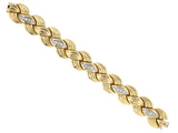 73952 - Circa 1940s Van Cleef & Arpels Platinum Gold Diamond Hollow Weave Link Bracelet