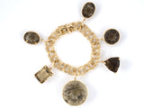 73956 - Circa 1950s Gold Smoky Quartz Citrine Spiral Link Bracelet
