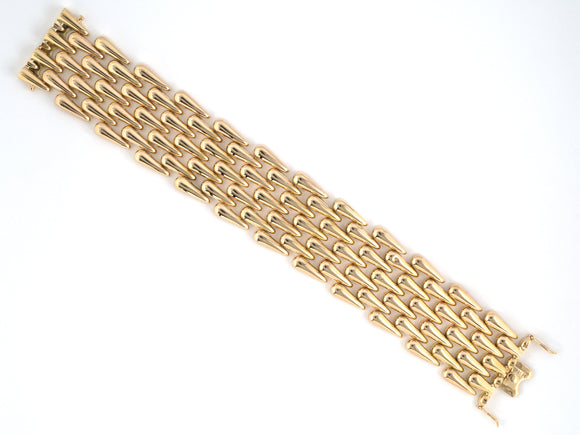 73958 - Retro Gold 7-Row Hollow Tear Drop Link Bracelet