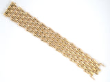 73958 - Retro Gold 7-Row Hollow Tear Drop Link Bracelet