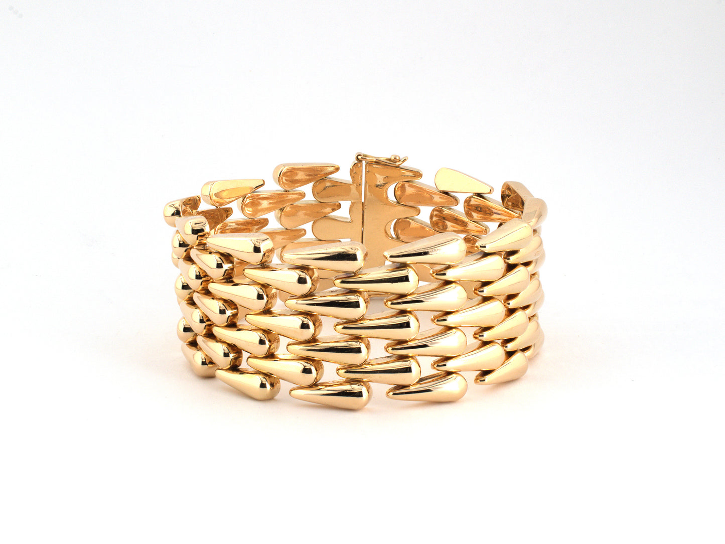 73958 - Retro Gold 7-Row Hollow Tear Drop Link Bracelet