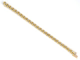 73959 - Gold Diamond 2-Tone Alternating Zig-Zag Leaf Bracelet