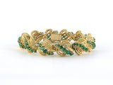73960 - Gold Emerald Twisted Rope Domed Bracelet