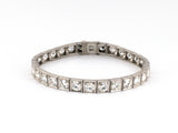 73964 - Art Deco Platinum Diamond Millgrain Chased Block Bracelet