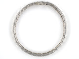 73965 - Art Deco Platinum Diamond Millgrain Chased Block Bracelet