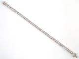 73966 - Art Deco Platinum Diamond Millgrain Straight Line Block Bracelet