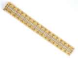 73979 - Circa 1990s Tiffany Schlumberger Gold Platinum Diamond Hands Link Bracelet