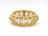 73979 - Circa 1990s Tiffany Schlumberger Gold Platinum Diamond Hands Link Bracelet