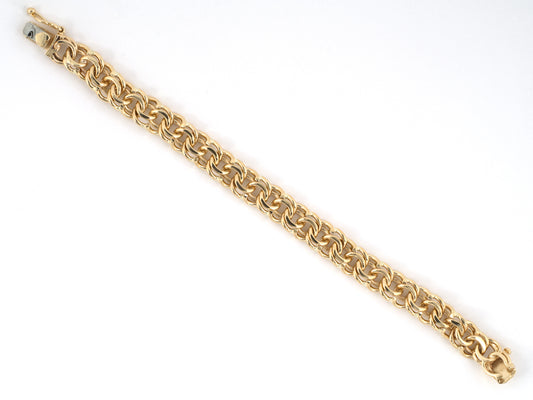 73985 - Circa 1950-60s Gold Spiral Design Curb Link Bracelet