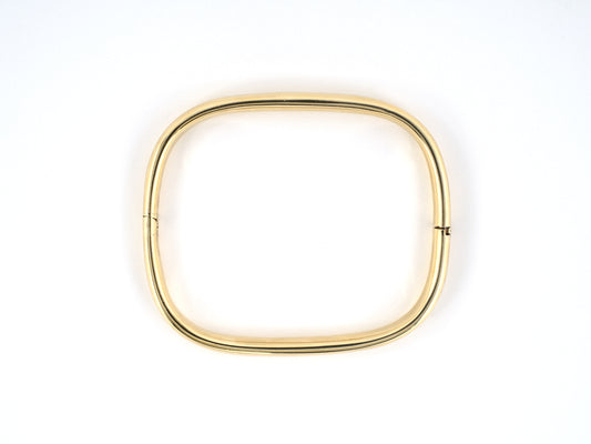 73993 - Italy Gold Hollow Square Hinged Bangle Bracelet