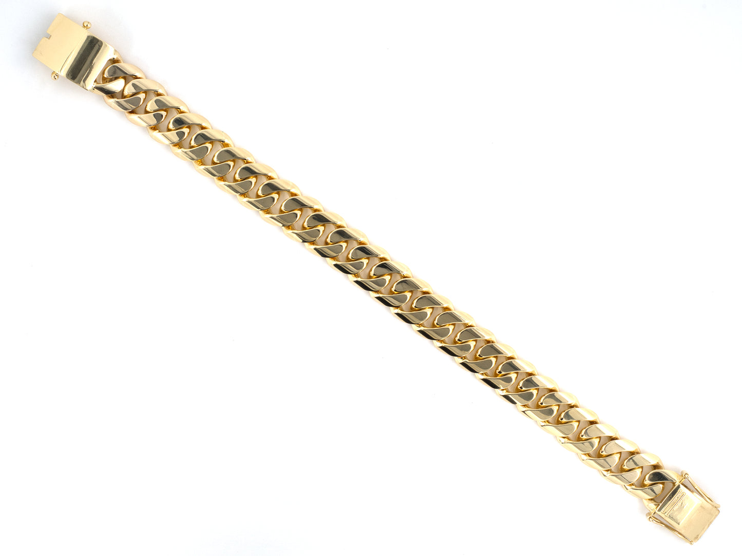 73998 - Circa 1980s "Premier" Mexico Gold Curb Link Bracelet