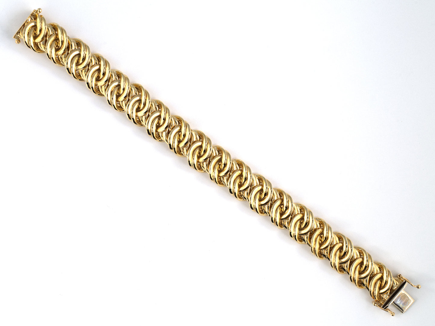 74003 - Italy Gold Hollow Double Spiral Link Bracelet