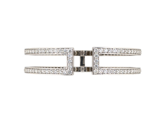 74018 - Paul Morelli Philadelphia Gold Diamond 2-Row Bangle Bracelet
