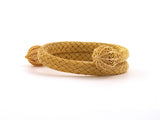 77502                - Victorian Etruscan Revival Gold Woven Mesh Tubular Bangle Bracelet