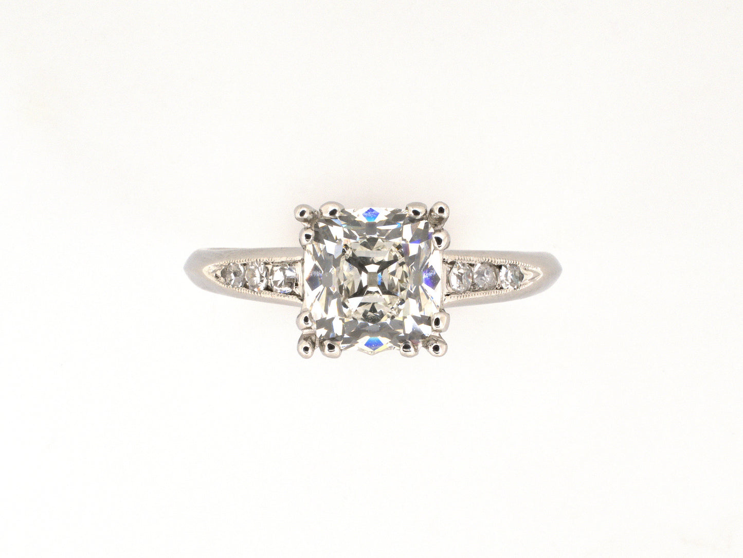 900025 - Circa 1950 Katz & Ogush Certified Platinum GIA Diamond Engagement Ring