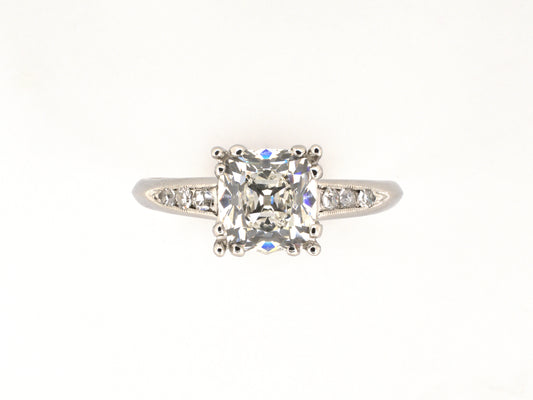 900025 - Circa 1950 Katz & Ogush Certified Platinum GIA Diamond Engagement Ring