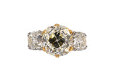900448 - Cerro Platinum Gold GIA Cushion Diamond 3-stone Ring