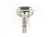 900858 - Circa 1965 Platinum AGL Colombian Emerald Diamond Ring