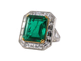 901500 - Platinum Gold AGL Colombian 10 ct Emerald Diamond Ring