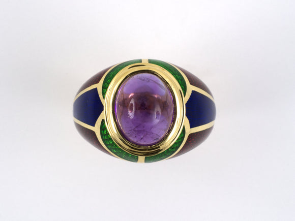 901543 - SOLD - Mavito Gold Amethyst Enamel Ring