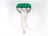 901644 - Cerro Platinum AGL Emerald GIA Diamond 3-stone Ring