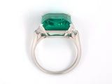 901644 - Cerro Platinum AGL Emerald GIA Diamond 3-stone Ring