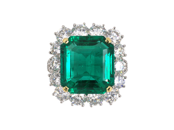 901765 - Platinum AGL Emerald Diamond Ring