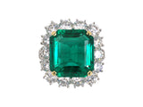 901765 - Platinum AGL Emerald Diamond Ring