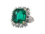 901765 - Platinum AGL Emerald Diamond Ring