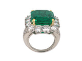 901765 - Platinum AGL Emerald Diamond Ring