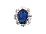 901807 - Circa 1998 Tiffany Platinum AGL Burma Sapphire Diamond Cluster Ring