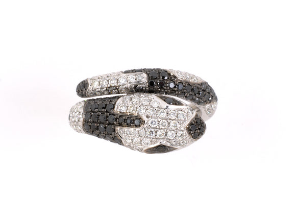 901905 - SOLD - Gold Diamond Snake Wrap Around Ring