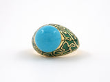 902023 - Cerro Gold Turquoise Enamel Ring