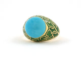 902024 - Cerro Gold Turquoise Enamel Ring