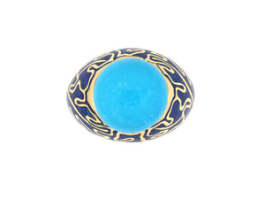 902027 - Cerro Gold Turquoise Enamel Ring